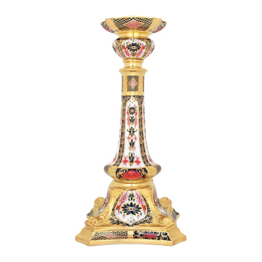 Royal Crown Derby Old Imari Solid Gold Band Candle